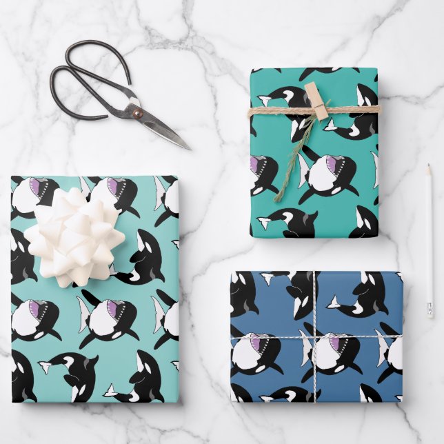 Orca Killer Whale  Wrapping Paper Sheet (Front)