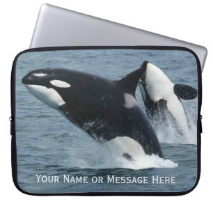 Orca Killer Whales Breaching Personalised Laptop Sleeve