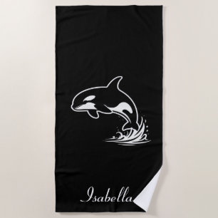 Orca Leaping Beach Towel