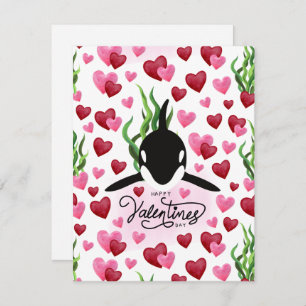 Orca Love Valentine’s Day Card in White