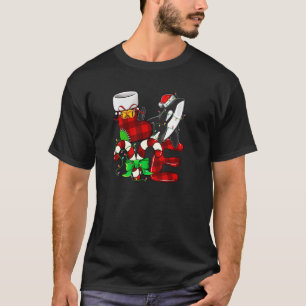 Orca Lover Christmas Orca Wearing Santa Hat Christ T-Shirt