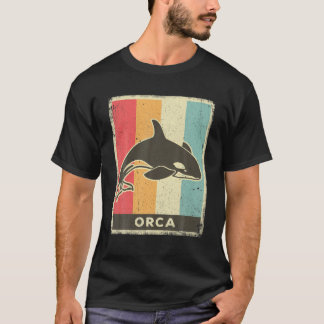 Orca Lover Vintage Retro Poster Animal T-Shirt
