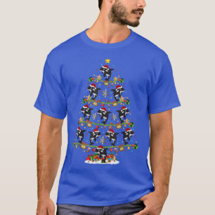 Orca Lover Xmas Lighting Santa Orca Christmas Tree T-Shirt