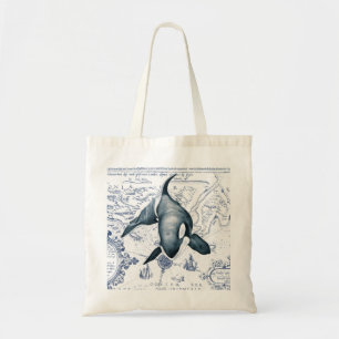 Orca Map Blue Tote Bag