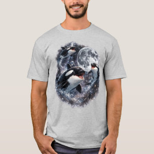 Orca Moon Killer Whale Ocean Funny Marine Life T-Shirt