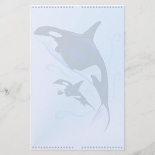 Orca Mum and Baby Stationery