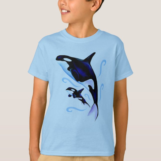 Orca Mum and Baby T-Shirt (Front)