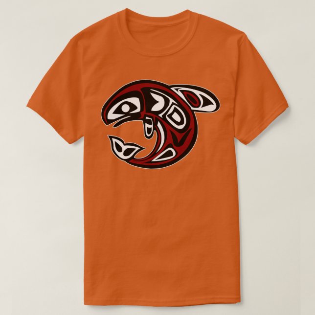 Orca Northwest Coast Native American Totem Killer  T-Shirt (Design Front)