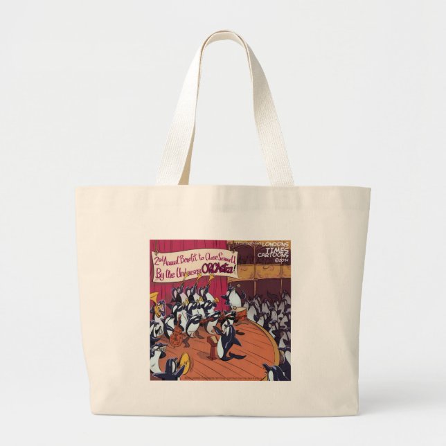 Orca Orchestra Funny Large Tote Bag (Front)