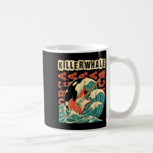 Orca playing guitar respect the locals ocean anima coffee mug