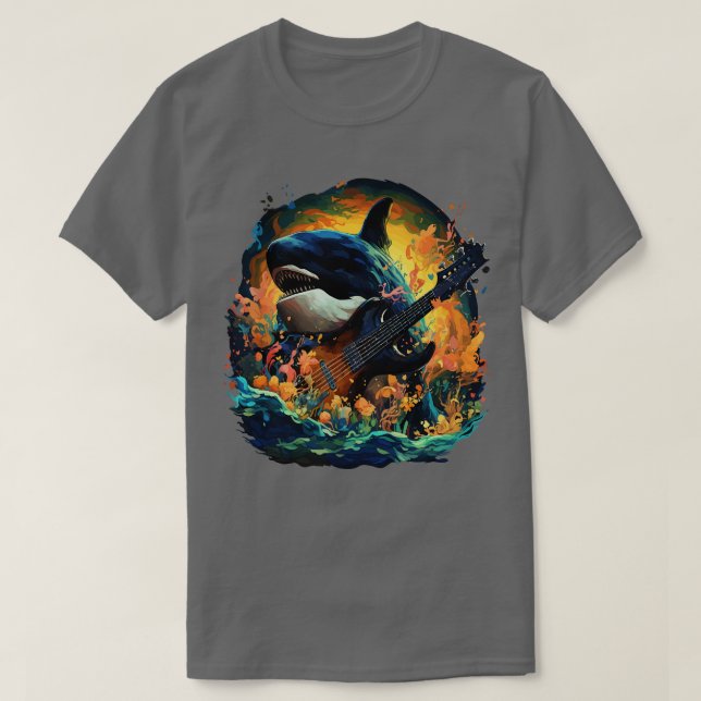 Orca Playing Guitar T-Shirt (Design Front)