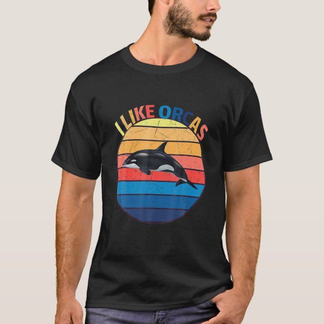 ORCA Retro Style Killer Whale T-Shirt (Front)