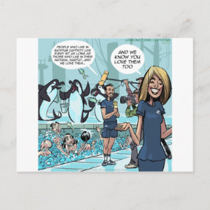 Orca Revenge by Rick London Funny Postcard