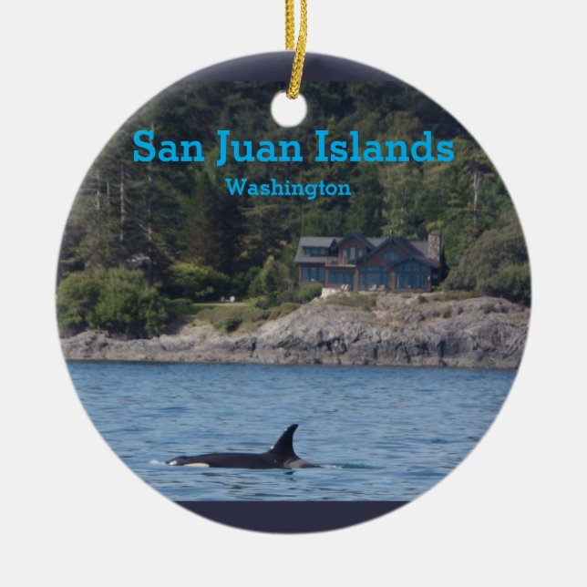 Orca San Juan Islands Washington State Ornament (Front)