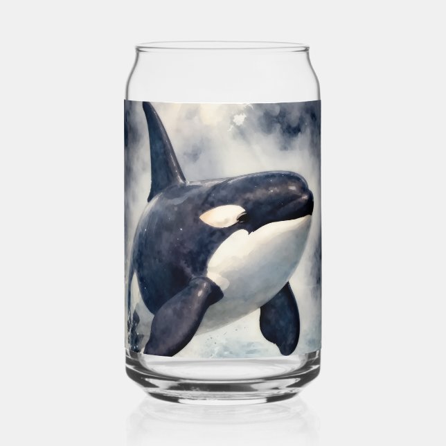 Orca Stormy waves Can Glass (Back)