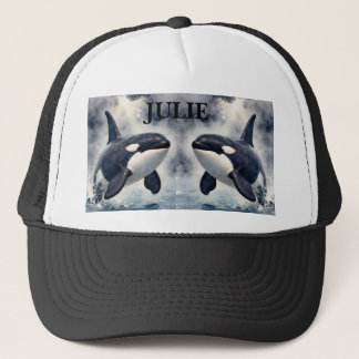 Orca Stormy waves, Personalized Trucker Hat