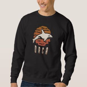 Orca Vintage Retro Classic Animal Sunset Pul Hoodi Sweatshirt