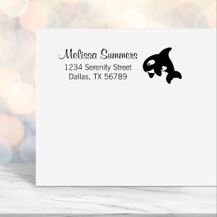 Orca Whale Address Self-inking Stamp