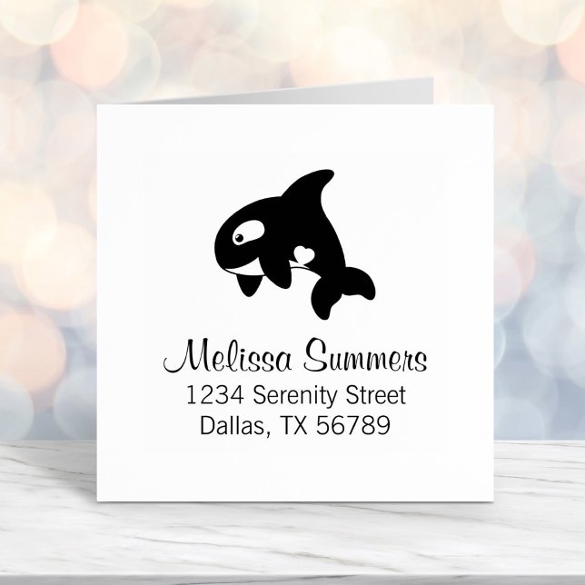Orca Whale Address Self-inking Stamp (Creator Uploaded)