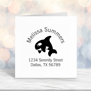 Orca Whale Arch Address Self-inking Stamp