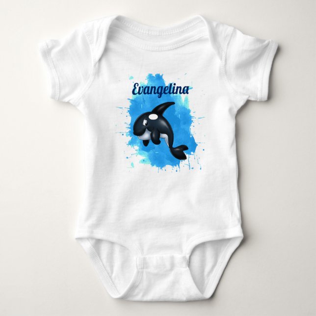 Orca Whale Baby Bodysuit (Front)