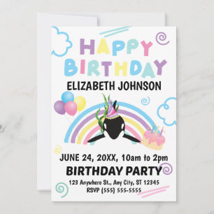 Orca Whale Birthday Invitation