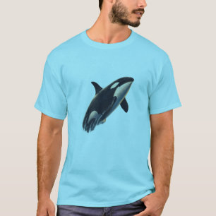 Orca Whale Black Ocean Splash Graphic Art T-Shirt