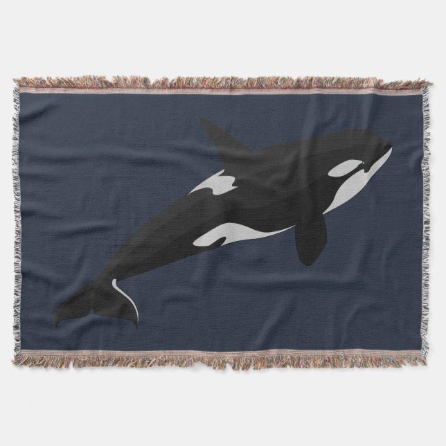 Orca Whale Blanket Killer Whale Art Throw Blankets (Front)