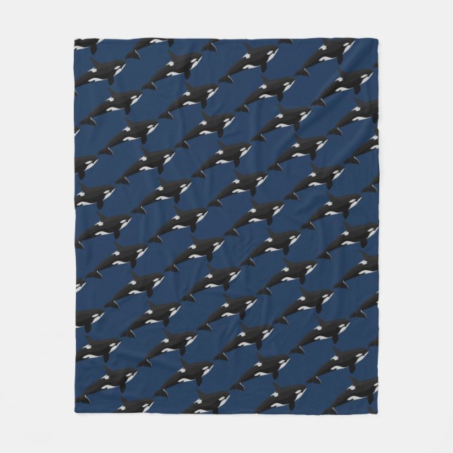 Orca Whale Blanket Killer Whale Fleece Blankets (Front)
