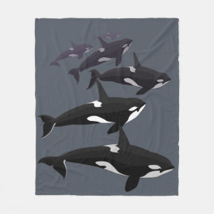Orca Whale Blanket Killer Whale Fleece Blankets