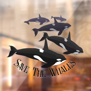 Orca Whale Decal Custom Whale Art Window Cling