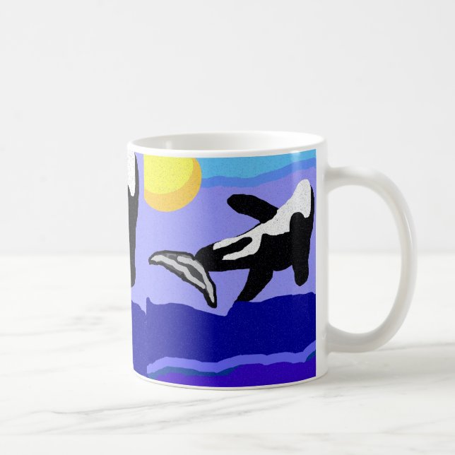 orca whale flippin to the sun mug (Right)