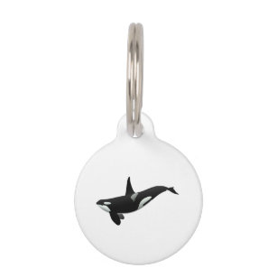 Orca whale illustration - Choose background colour Pet Tag