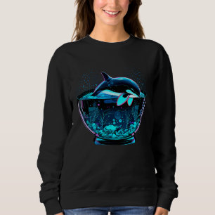 Orca Whale in Fish Bowl Orca in Aquarium Free The  Sweatshirt