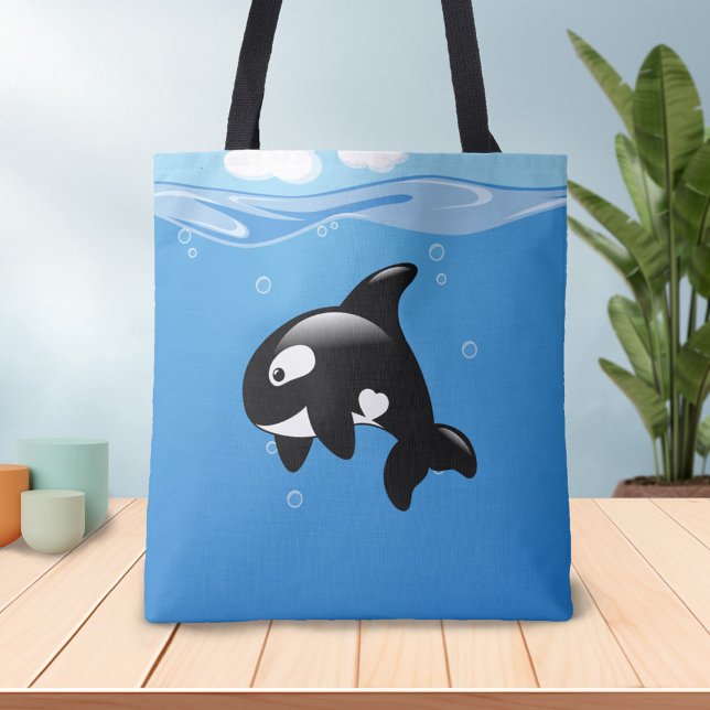 Orca Whale in Ocean Tote Bag (Creator Uploaded)