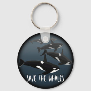 Orca Whale Keychain Personalised Whale Art Gifts
