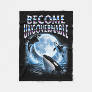 Orca whale lover sea ocean animal becomes fleece blanket