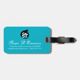 orca whale luggage tag