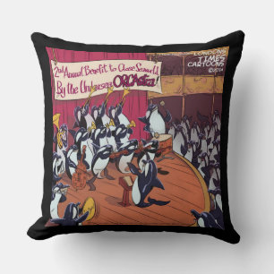 Orca Whale Orchestra Funny Cotton Throw Pillow