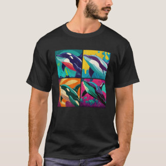 Orca Whale Pop Illustration Colourful Animal Women T-Shirt