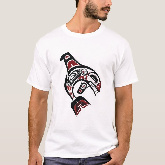 Orca Whale Salish design Pacific Northwest native T-Shirt (Front)