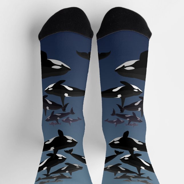 Orca Whale Socks Whale Art Socks - Customize (Top)