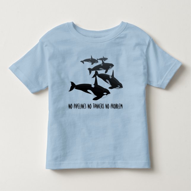 Orca Whale T-Shirt Personalised Baby Orca Shirt (Front)