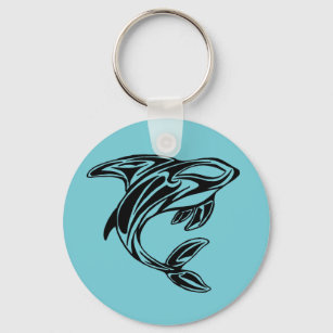 Orca Whale Tattoo Design Keychain