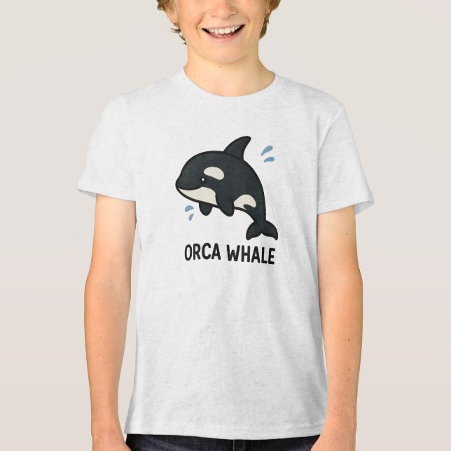 orca whale Tri-Blend shirt (Front)
