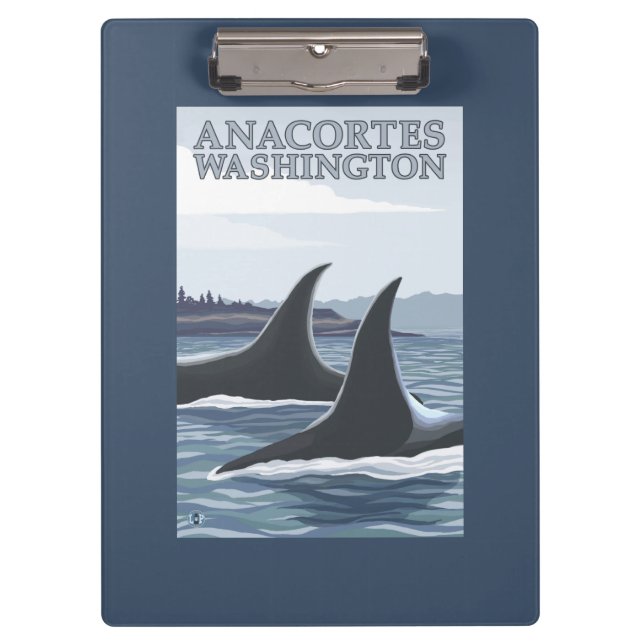 Orca Whales #1 - Anacortes, Washington Clipboard (Front)