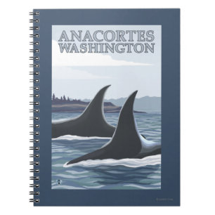 Orca Whales #1 - Anacortes, Washington Spiral Notebook