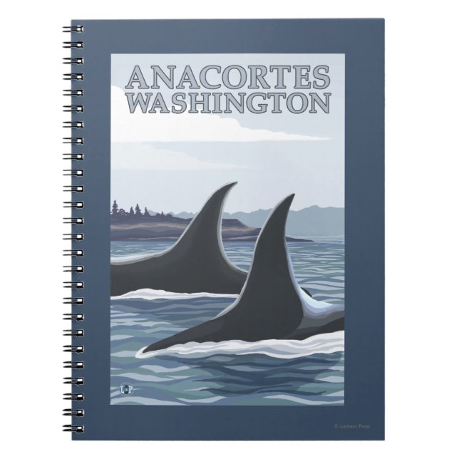 Orca Whales #1 - Anacortes, Washington Spiral Notebook (Front)