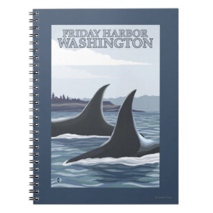 Orca Whales #1 - Friday Harbour, Washington Spiral Notebook