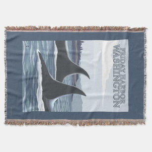 Orca Whales #1 - Friday Harbour, Washington Throw Blanket